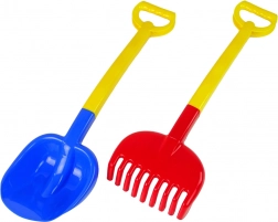 Set za pijesak: velika dvobojna lopata i grablje