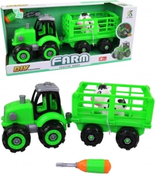 Vijčani traktor s prikolicom za djecu