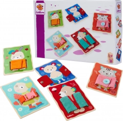 Drvena edukativna igra – ploče za oblačenje životinjica EICHHORN