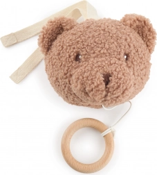 Viseća glazbena igračka medo Mika s drvenim prstenom