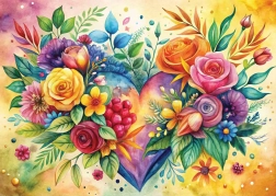 Puzzle cvjetno srce 1000 dijelova
