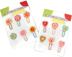 Drvene uredske kvačice srca ili cvjetići, set 6 kom