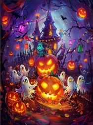 Dijamantno slikanje Halloween 30 × 40 cm