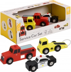 Classic World drvene autići Policija Vatrogasci Kamion vucna služba set 3 kom
