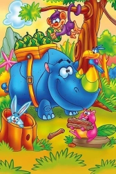 Drvene puzzle Radni nosorog 16 dijelova