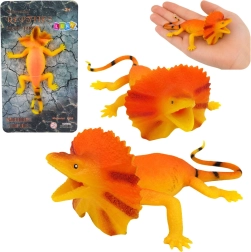 Realistic stretchable rubber frill-necked lizard figure 19 cm