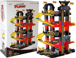 Petokatne parkirne garaže s dizalom na baterije i 10 autića, sa svjetlima