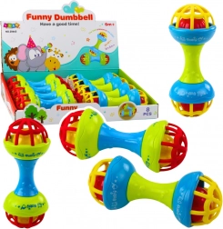 Zvečka i grizalo za bebe u obliku bučice, šareno