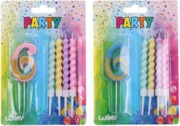 Rođendanska svijeća broj 6 i 4 kom svijećica