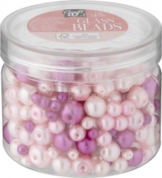 Set staklenih perlica u ružičastim nijansama