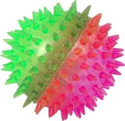 Prozirna loptica s izbočinama 8,5 cm s dvobojnim svjetlom