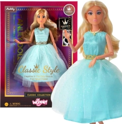 Woopie Royal lutka Lily 30 cm s dugom plavom kosom u elegantnoj tirkiznoj haljini