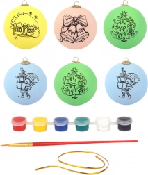 Set božićnih ukrasa s bojama