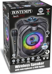 Bežični karaoke zvučnik s mikrofonom, svjetlosnim efektima i zaslonom