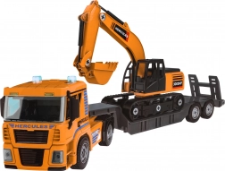 Rotirajuća građevinska vozila + kamion + bager + bušilica/odvijač - 185 dijelova