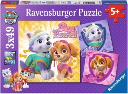 Ravensburger puzzle Psići u ophodnji – Skye i Everest 3×49 dijelova