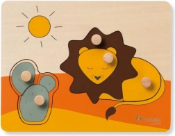 Hauck drvene puzzle s ručkama Lion