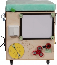 3u1 Montessori manipulatívna kocka / tabure s sjedalom i kotačićima