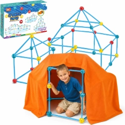 Woopie creative fort-building set with tent cover, 128 pieces