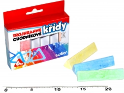 Trokutaste obojene kreda za pločnik, 6 kom