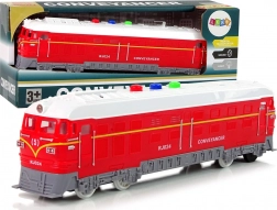 Igračka vlak 1:32 s trenjem pogonom, svjetlima i zvukovima – crveni