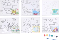 Dječji slikarski set na platnu 20×20 cm s predloškom, bojama i kistom