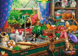 TREFL Puzzle Premium Plus: Čajanka s zaigranim mačićima 1000 dijelova