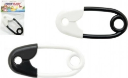 Zvečkica u obliku sigurnosne igle crno-bijela 12 cm