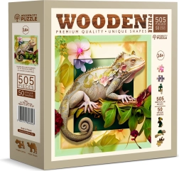 Drvene puzzle kameleon i cvijeće 505 dijelova WOODEN CITY