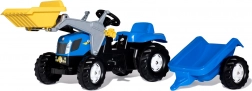 Guralica traktor s prednjom lopatom i prikolicom ROLLY TOYS NEW HOLLAND, plavi