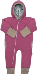 Topli proljetni kombinezon s kapuljačom New Baby Spring ružičasto-ljubičasti