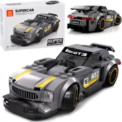 Tehnička građevna igračka sportski automobil srebrni 174 dijelova s naljepnicama