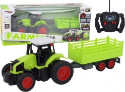 RC traktor na daljinsko upravljanje s prikolicom 1:16 zeleni