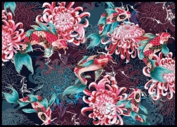 Puzzle Secret Garden: Koi šarani i krizanteme 1000 dijelova