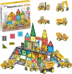 Woopie magnetske građevne kocke s građevinskim strojevima, 30 dijelova