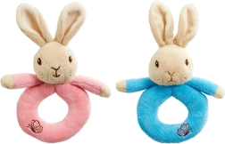 Rainbow zvečkica prsten kunić Petar & Flopsy 1 kom ružičasta