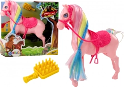 Figurica konja s&nbsp;šarenom grivom i&nbsp;ružičastim sedlom