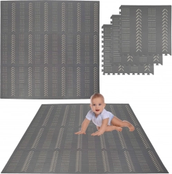 Humbi pjenasta puzzle podloga 9 kom, siva, 180 × 180 × 1 cm