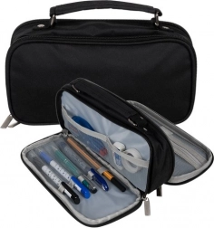 Rasklopna školska pernica s dvije komore Maaleo – crna