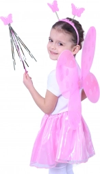 Leptir kostim s ružičastim krilima i dodacima