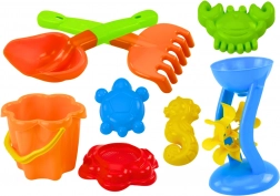Šarena garnitura igračaka za pijesak s mlinom i kalupima
