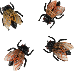 Dekorativne plastične muhe za Halloween 4 kom