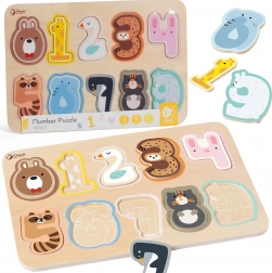 Klasična drvena Montessori puzzle s brojkama 11 kom