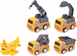 Set Malih Građevinskih Strojeva i Avion za Povlačenje U Nazad