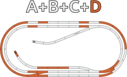 Set tračnica ROCO GeoLine D s podlogom