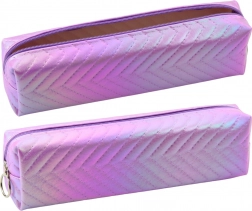 Organizator školska pernica holografska s jelkovim uzorkom ljubičasta 21x6 cm