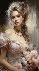 Dijamantno slikanje djevojka s ružama 30 × 40 cm