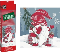 Dijamantno slikanje Božićni patuljak 30 × 30 cm