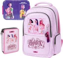 Povoljan školski set KPop Demon Hunters Huntrix – ruksak, opremljena pernica i kutija za užinu