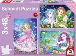Puzzle SCHMIDT princeza, vila i sirena 3×48 dijelova